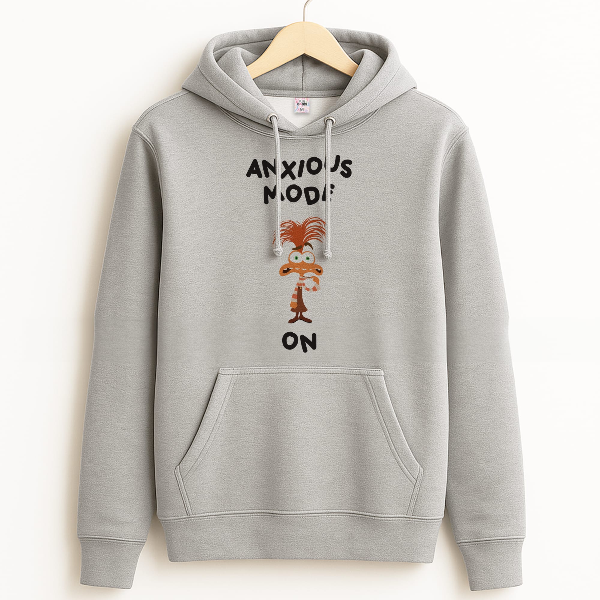 Anxious Mode On - Inside Out Grey Hoodie