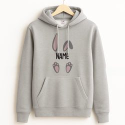 Grey Bunny Personalised Grey Hoodie