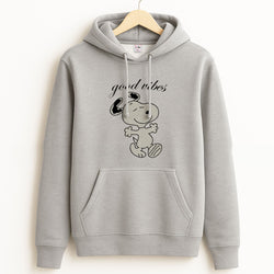 Good Vibes Cartoon Beagle Grey Hoodie