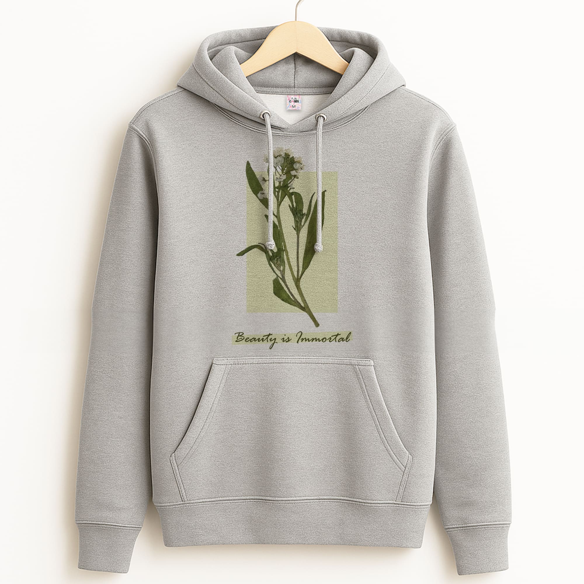 Beauty Is Immortal Press Flower Grey Hoodie