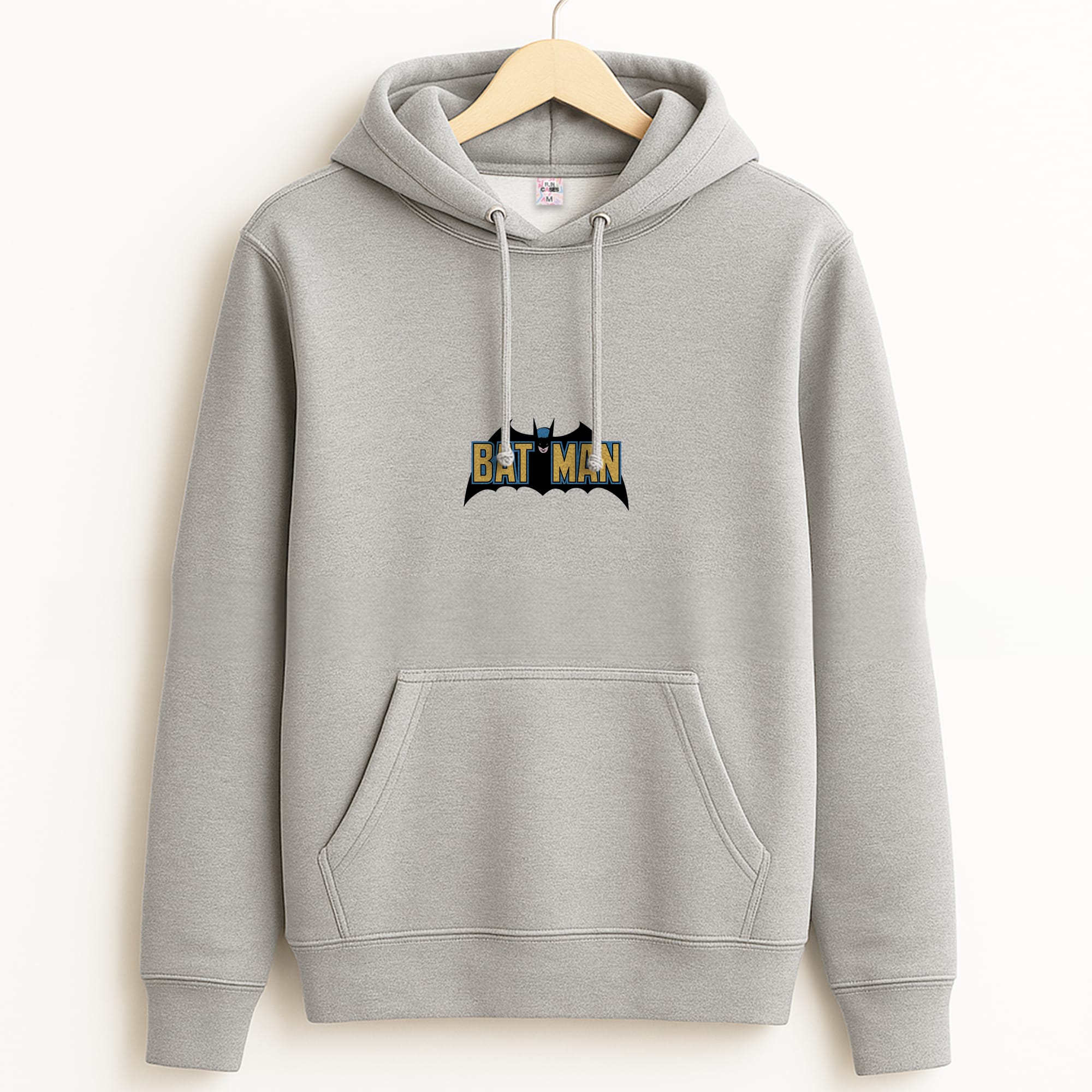 Yellow Bat Superhero Logo Grey Hoodie