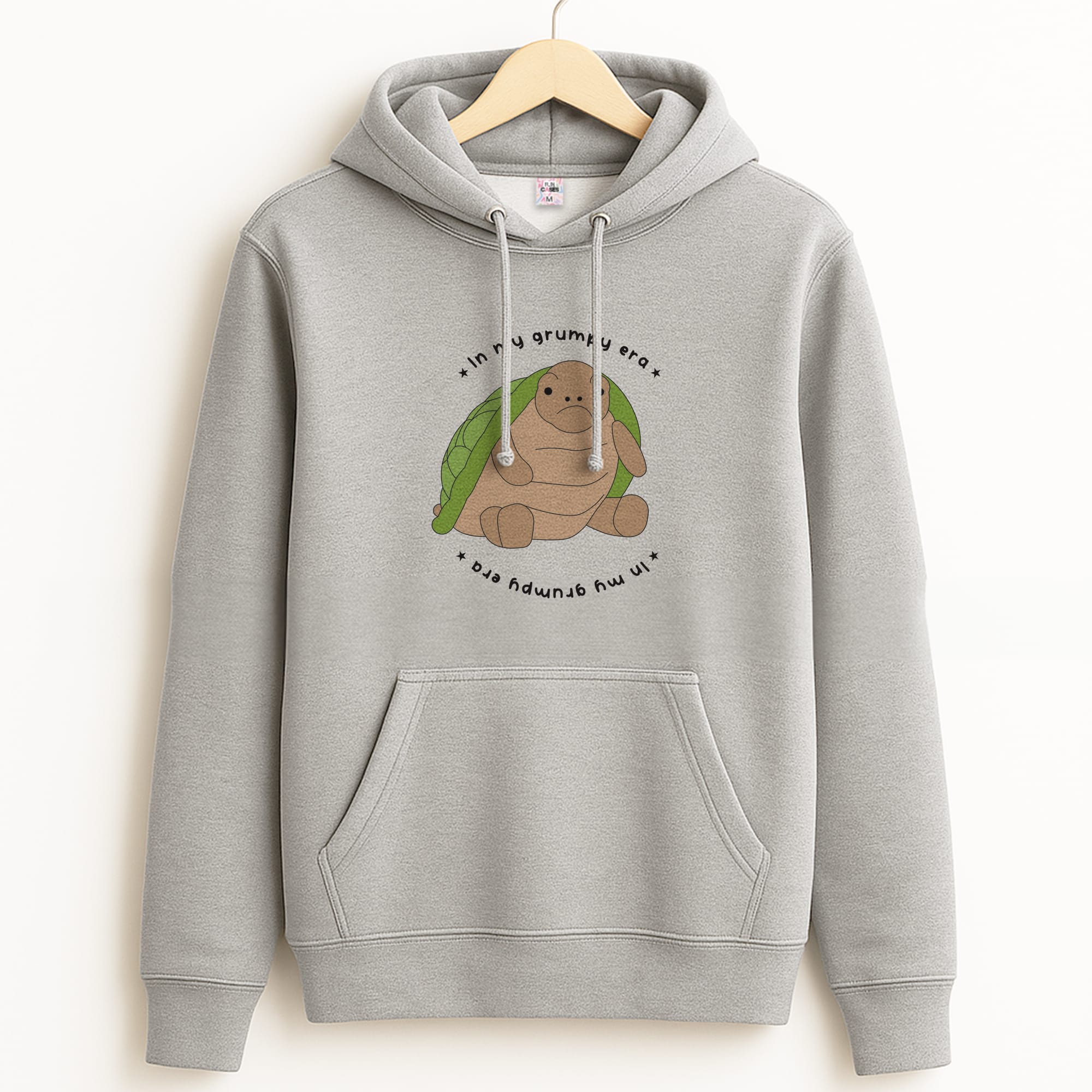 Grumpy Era Turtle Grey Hoodie