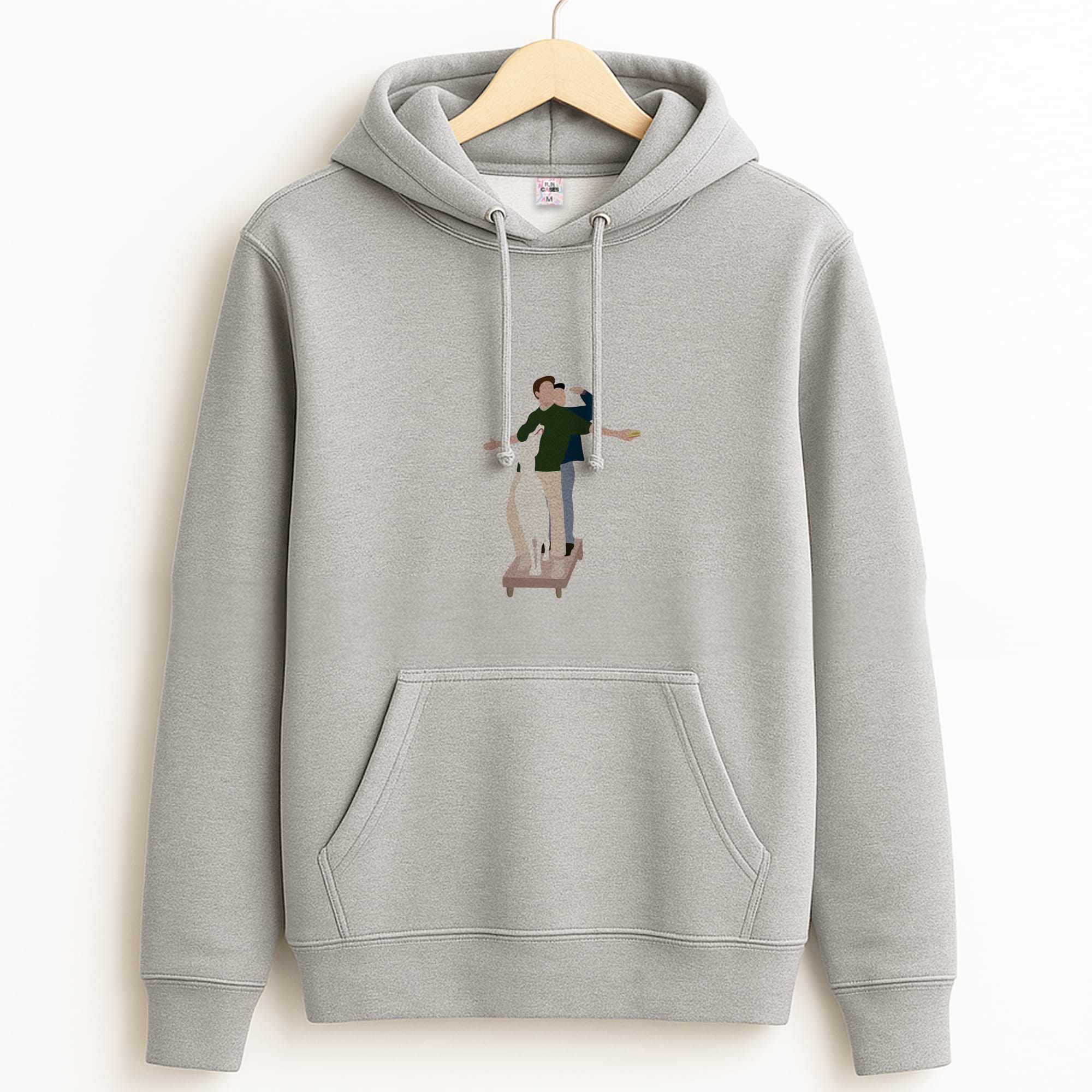 Two Men And A Dog Grey Hoodie