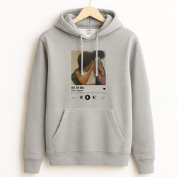 Album Cover - Personalised Couples Grey Hoodie