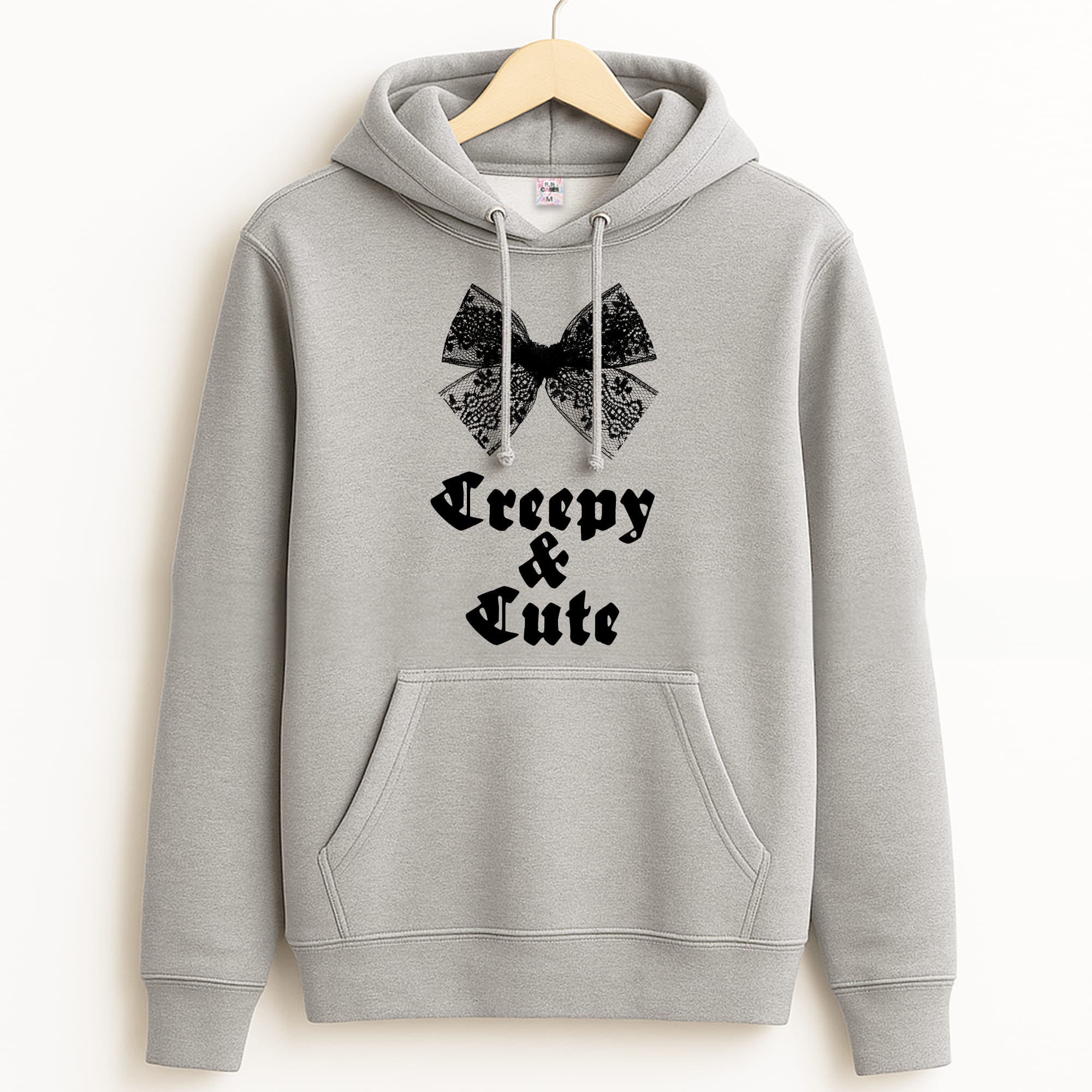 Creepy And Cute Coquette Grey Hoodie