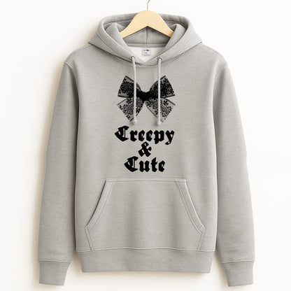 Creepy And Cute Coquette Grey Hoodie
