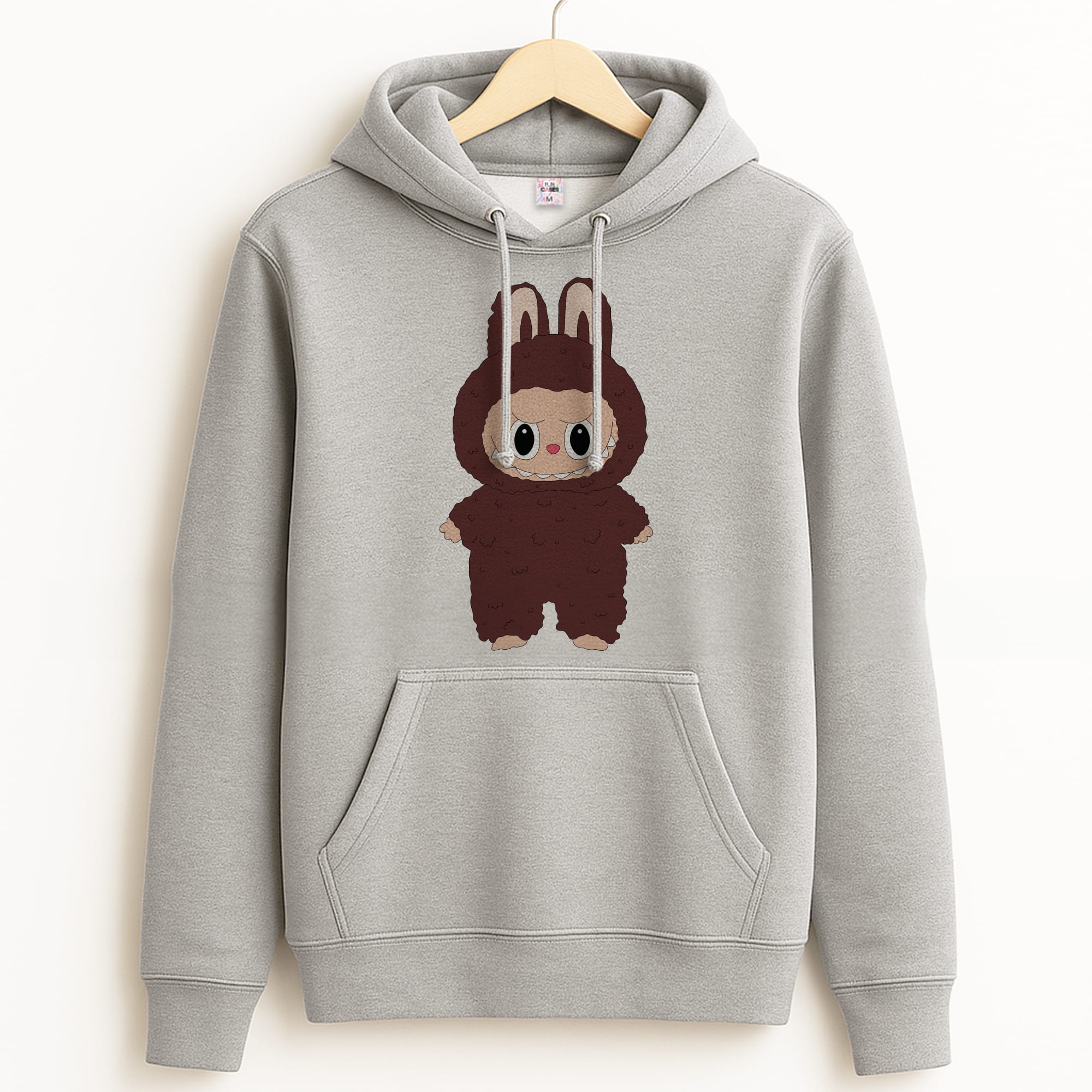 Cute Brown Monster Grey Hoodie