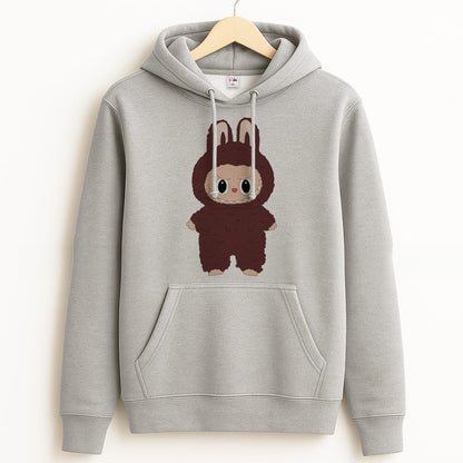 Cute Brown Monster Grey Hoodie