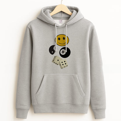 8 Ball Pattern - Skate Aesthetic  Grey Hoodie