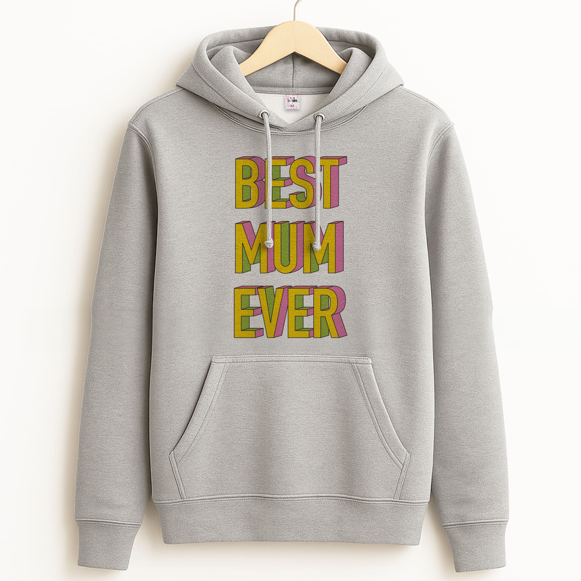 Geometric Best Mum Ever Grey Hoodie