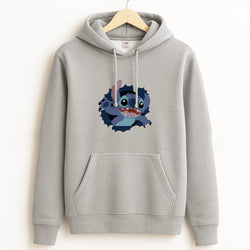 Torn Blue Alien Grey Hoodie