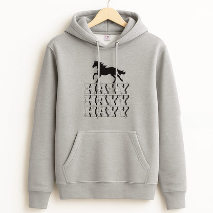 Hayy Hayy Hayy - Horses Grey Hoodie