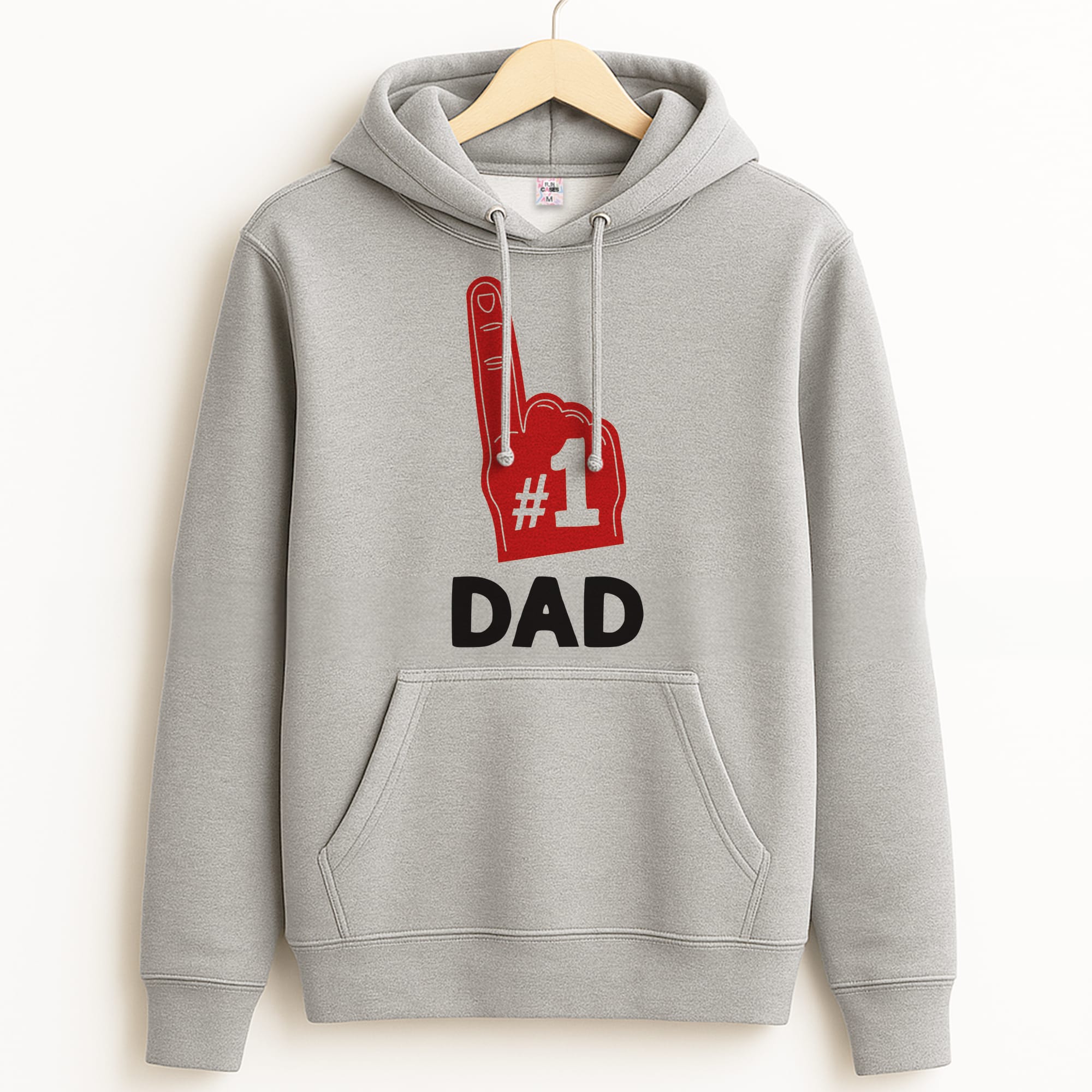 #1 Dad Foam Finger Grey Hoodie