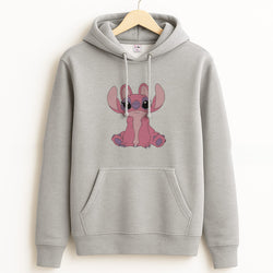 Sitting Down - Pink Alien Grey Hoodie