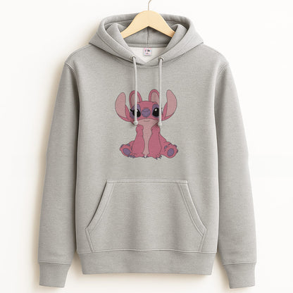 Sitting Down - Pink Alien Grey Hoodie