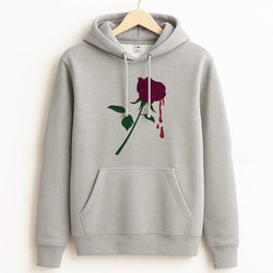 Dark Pink Rose Grey Hoodie