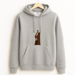 Kenobi Blue Lightsaber Grey Hoodie