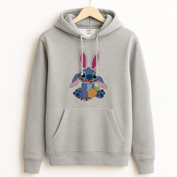 Easter Bunny Blue Alien Grey Hoodie