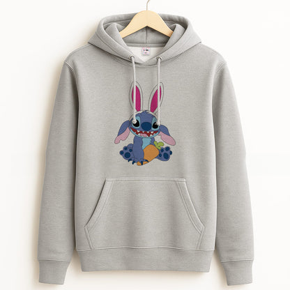 Easter Bunny Blue Alien Grey Hoodie
