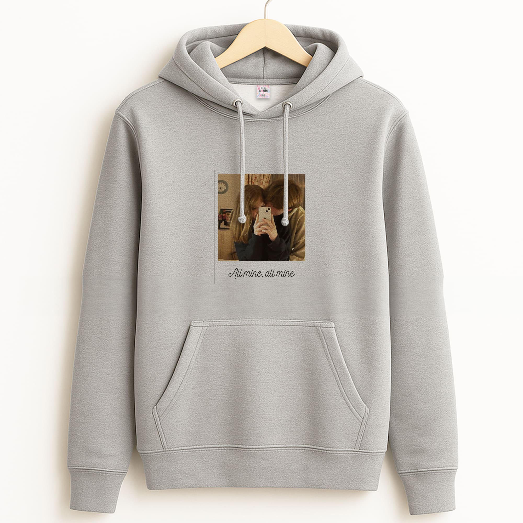 All Mine, All Mine - Personalised Couples Grey Hoodie