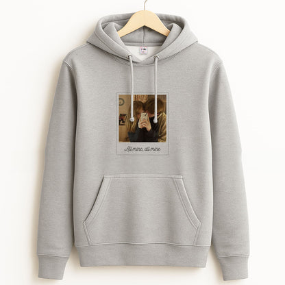 All Mine, All Mine - Personalised Couples Grey Hoodie