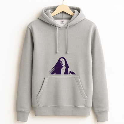 Stars And Butterflies Pattern Grey Hoodie