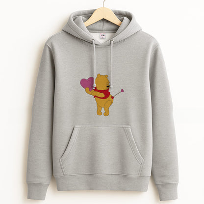 Cupid Pooh Valentine's Grey Hoodie