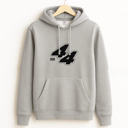 Dark Red Retro 44  Grey Hoodie