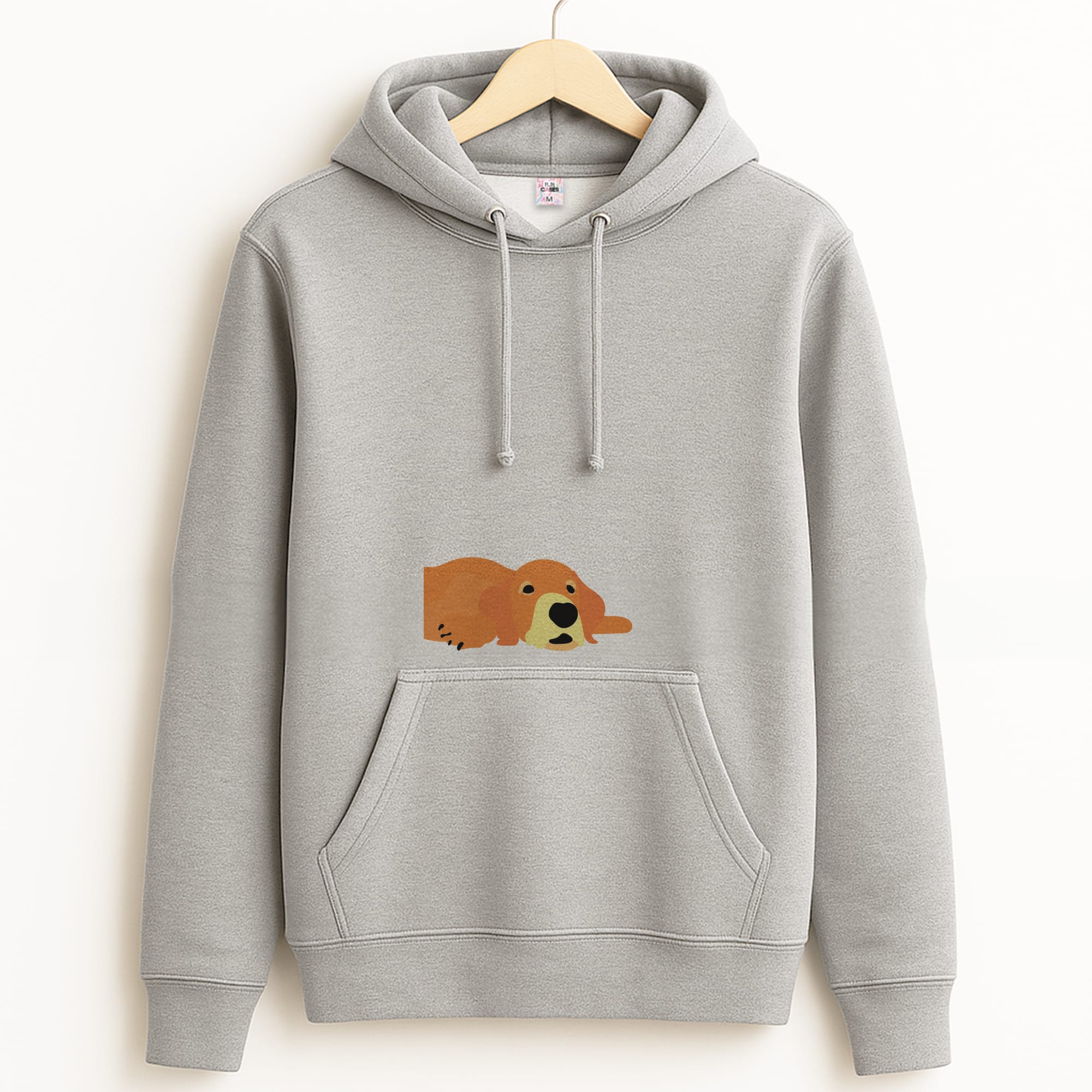 Laying and chilling - Dog Patterns Grey Hoodie