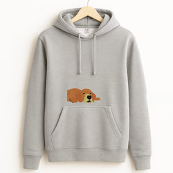 Laying and chilling - Dog Patterns Grey Hoodie