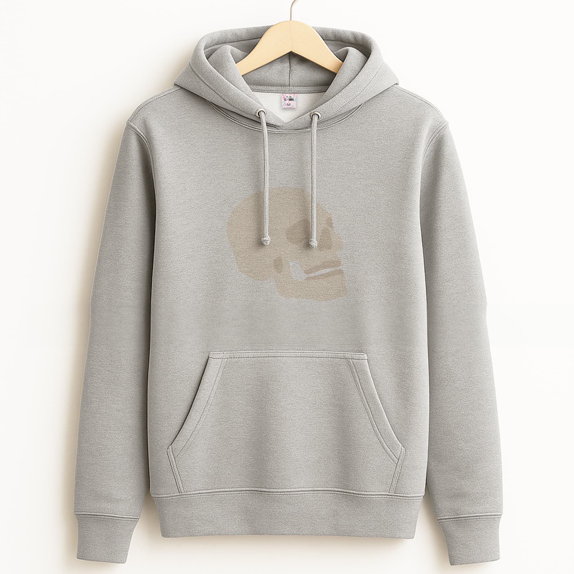 Skull Outline - Halloween Grey Hoodie