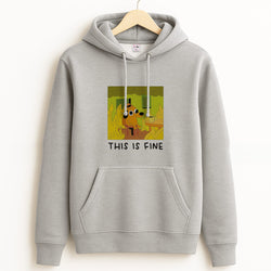 This Is Fine - Memes Grey Hoodie