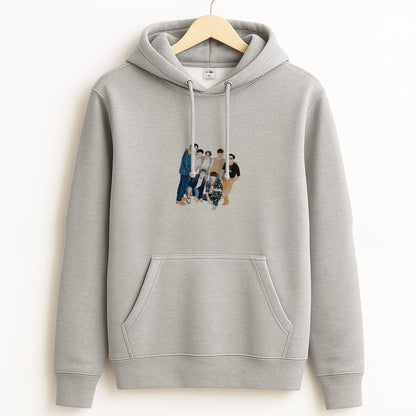 Casual K-Pop Band Band Grey Hoodie