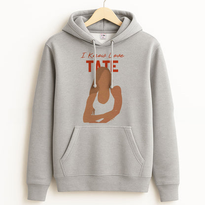 I Know Love Pattern Grey Hoodie