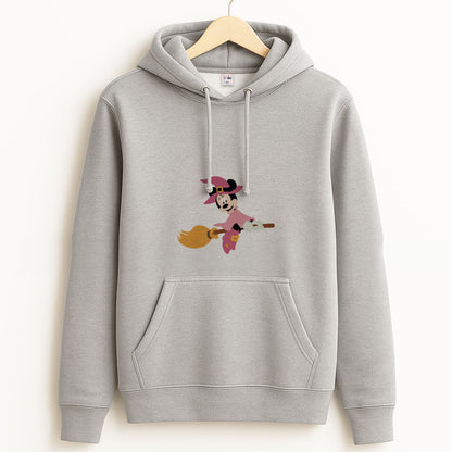Witch Female Mouse Halloween Grey Hoodie