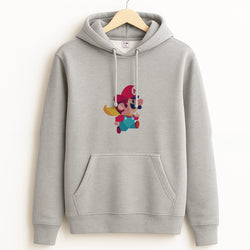 Running Mario - Mario Grey Hoodie