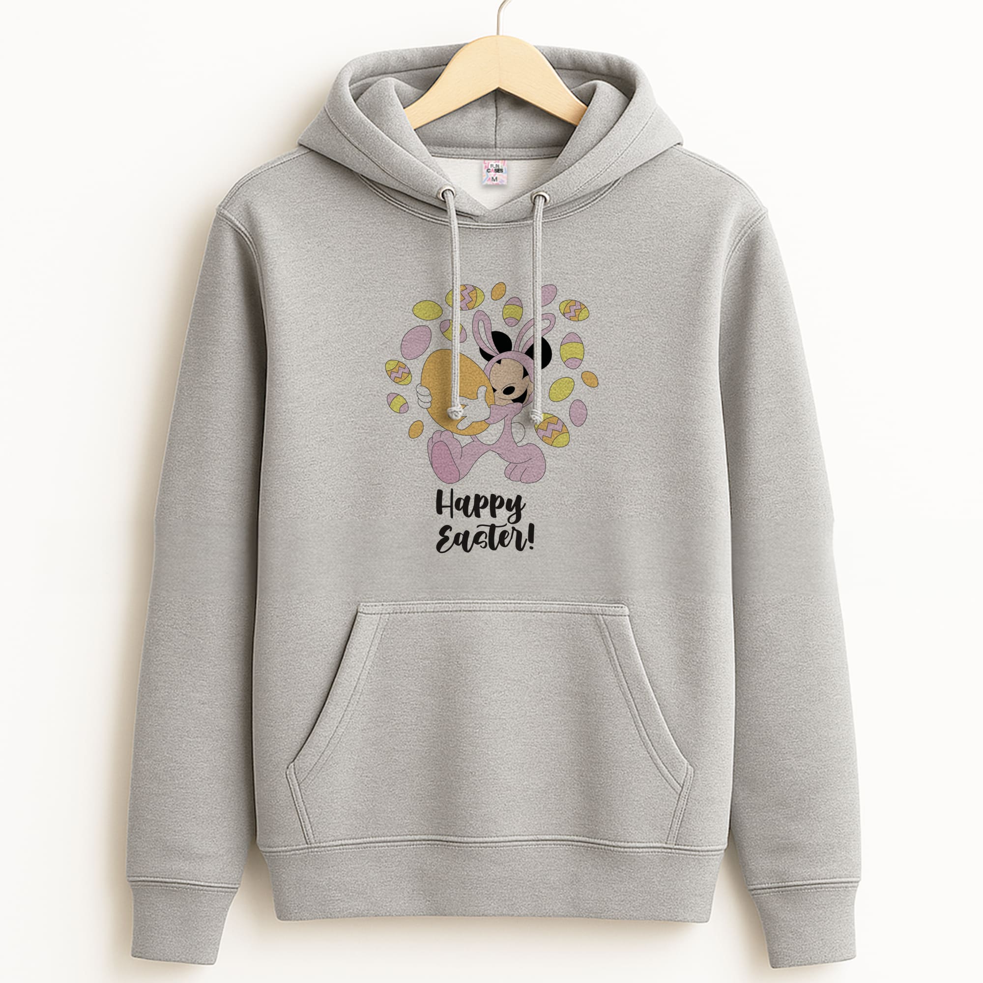 Happy Easter Pink  Grey Hoodie