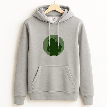 Green Ogre Outline Grey Hoodie