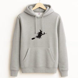 Witch And Cat - Halloween Grey Hoodie