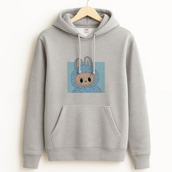 Cute Blue Notebook Monster Grey Hoodie