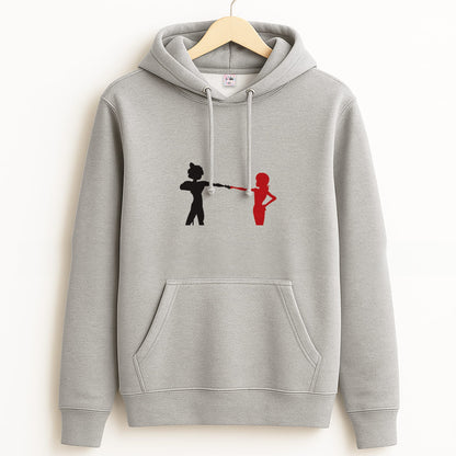 Red And Black Grey Hoodie