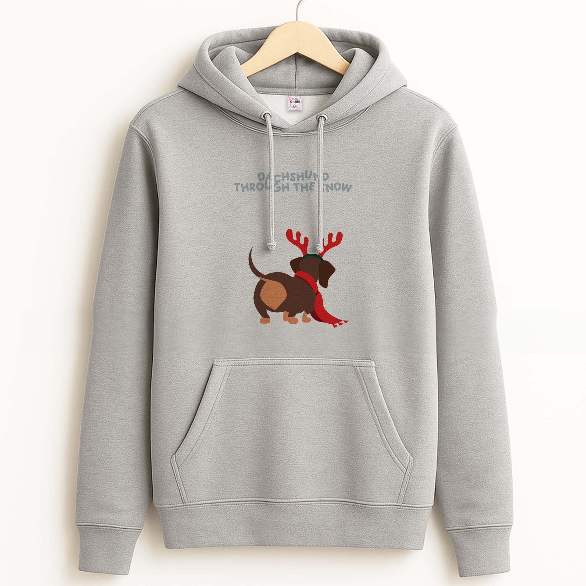 Dachshund Through The Snow - Christmas Grey Hoodie