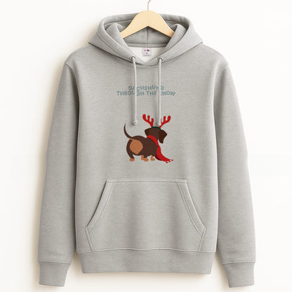 Dachshund Through The Snow - Christmas Grey Hoodie