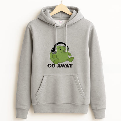 Go Away Grumpy Frog  Grey Hoodie