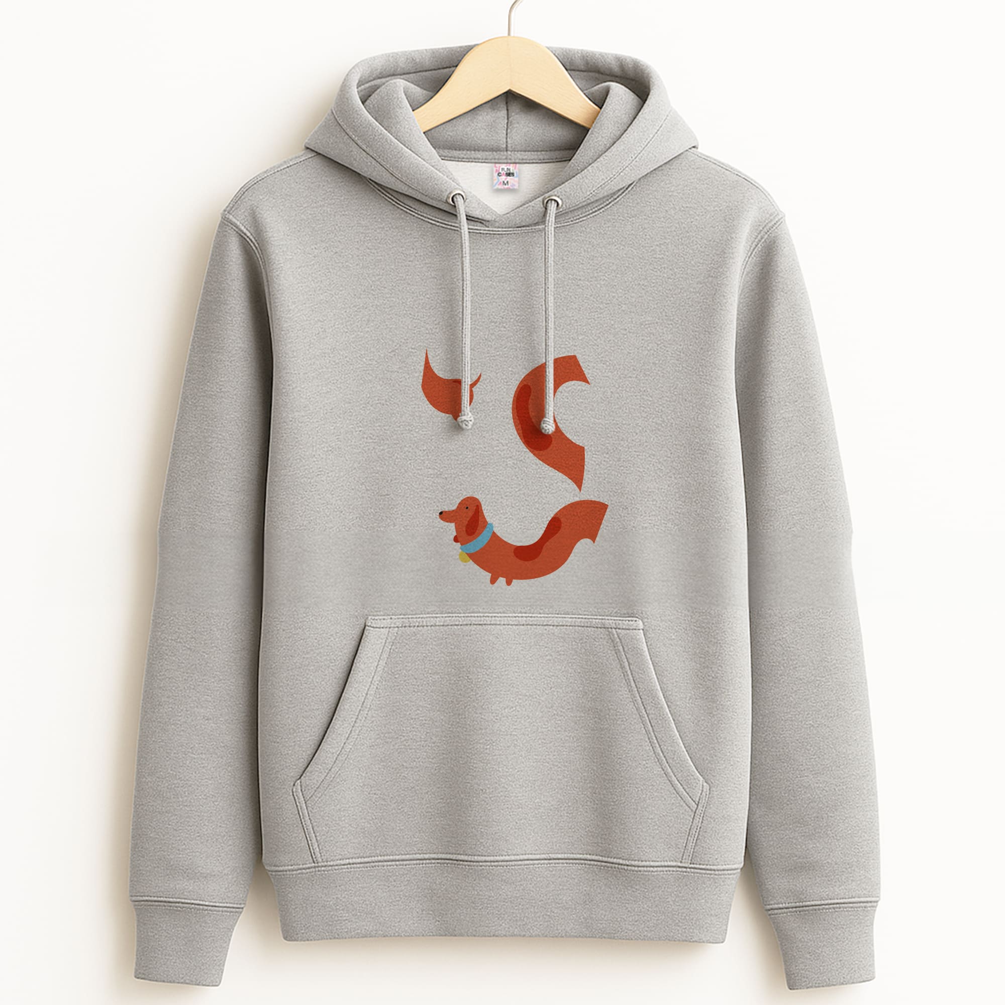 Sausage dog wrapped round - Dachshunds Grey Hoodie