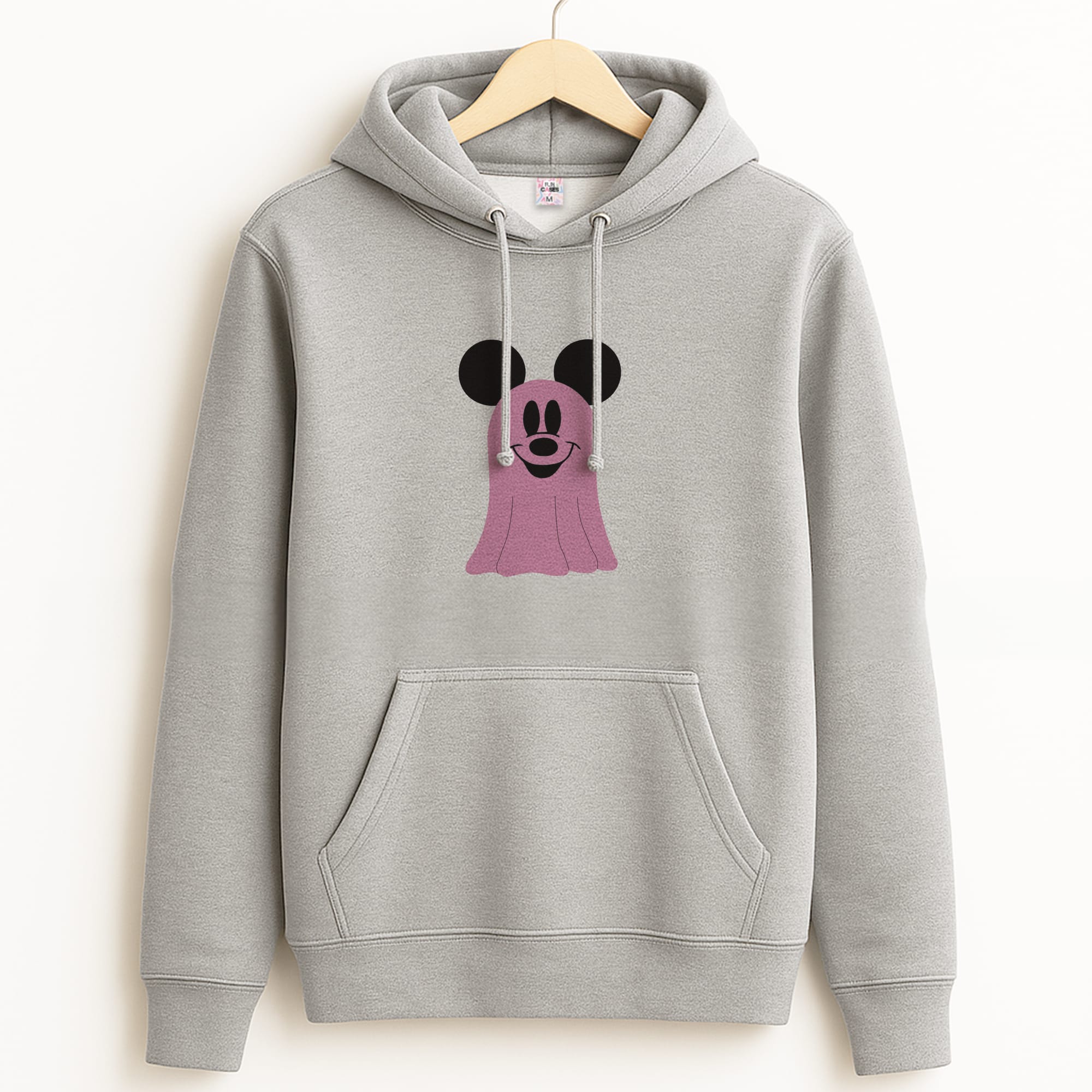 Mouse Ghost Pattern Halloween Grey Hoodie