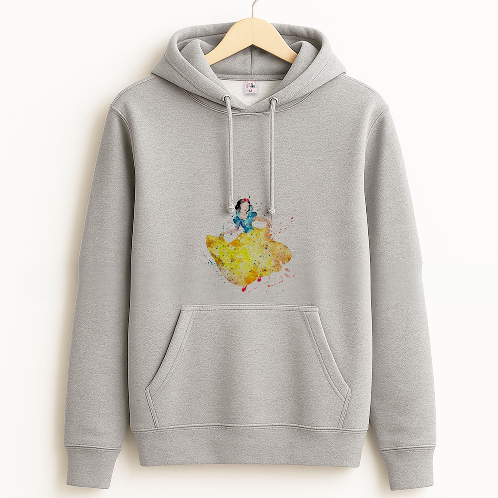 Watercolour Snow White Fairytale Grey Hoodie