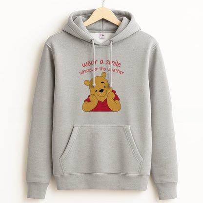 Wear A Smile Whatever The Weather  Grey Hoodie
