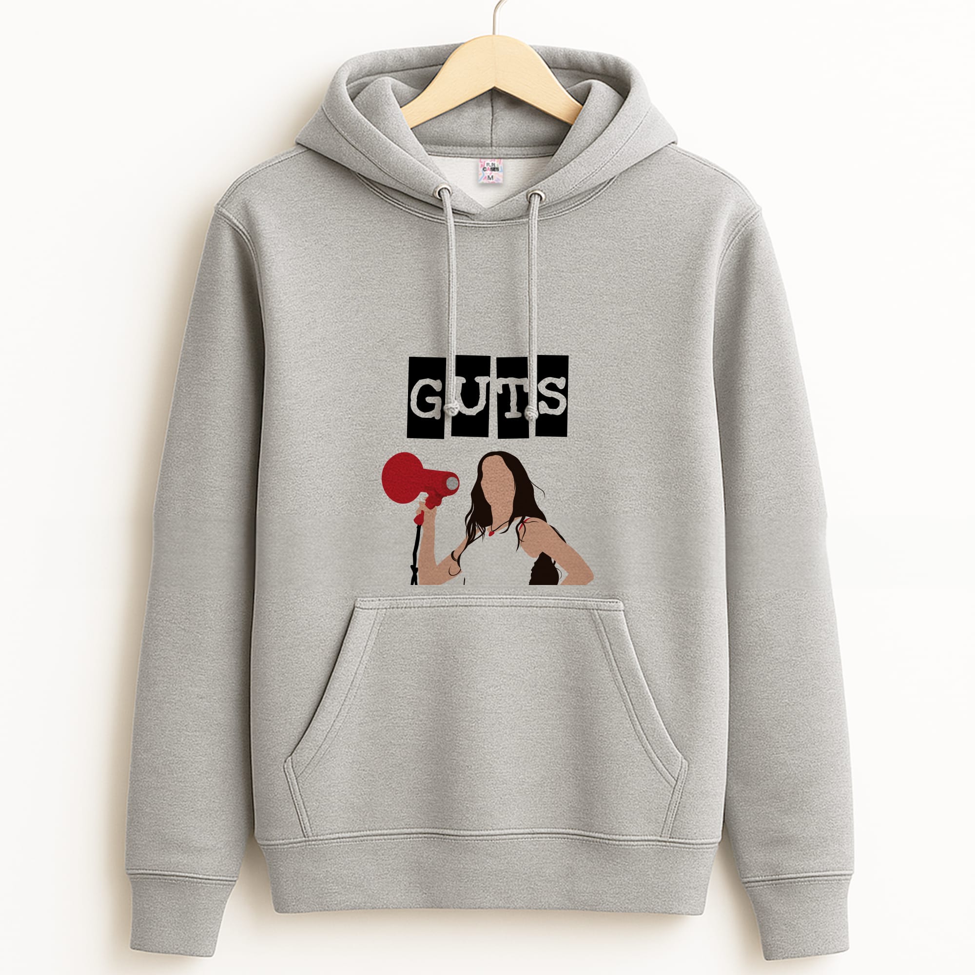 Olivia Red Megaphone Grey Hoodie