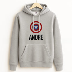 Captain America - Personalised Superhero Comic Grey Hoodie